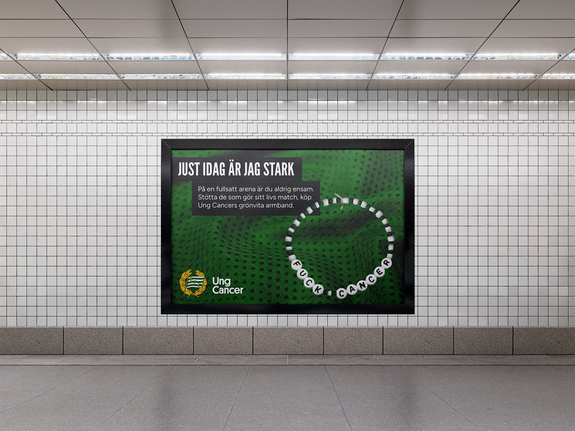 Ung Cancer Hammarby tunnelbana mockup